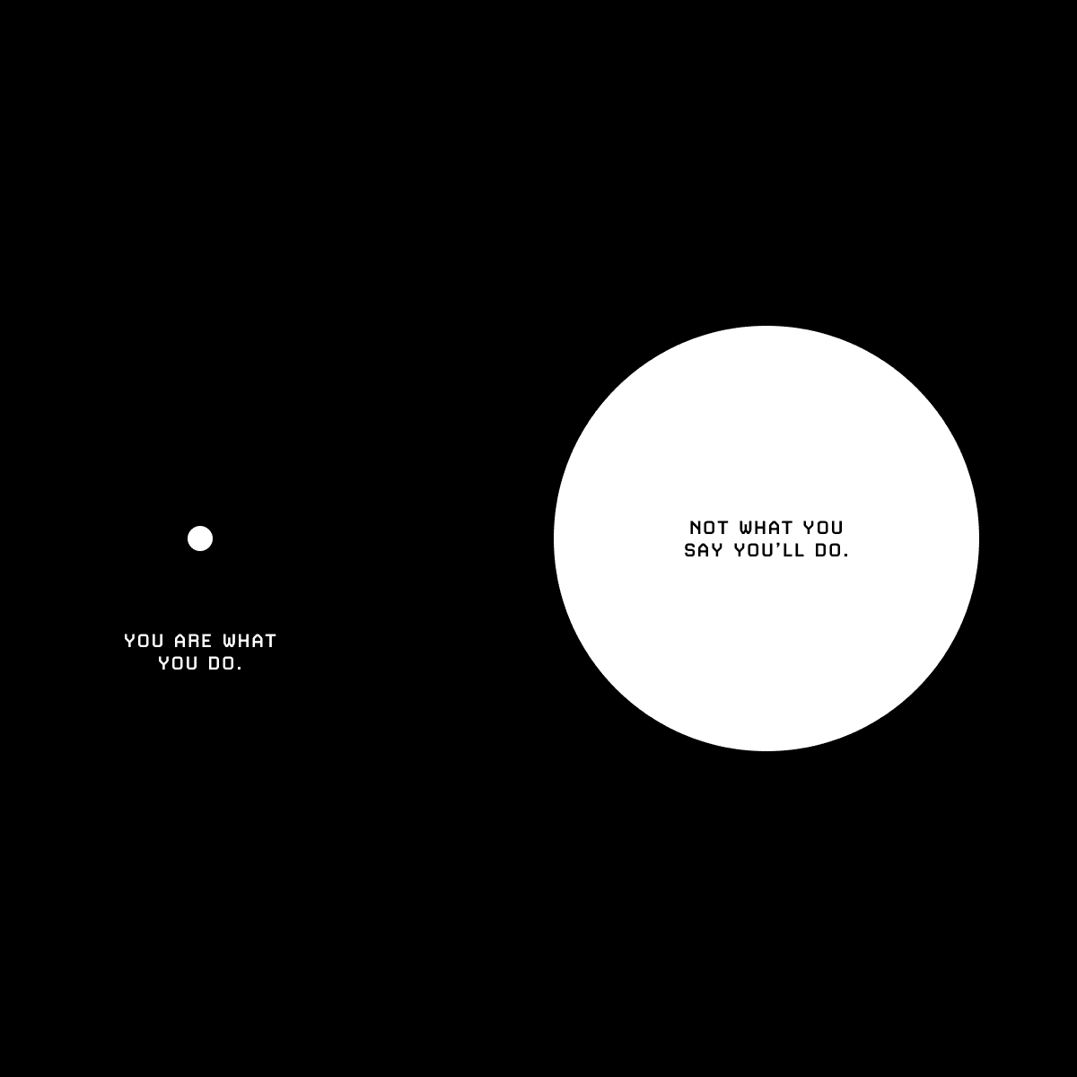 "You are what you do, not what you say you'll do."